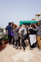 Roof dance party at the quarantine hotel, Rabat